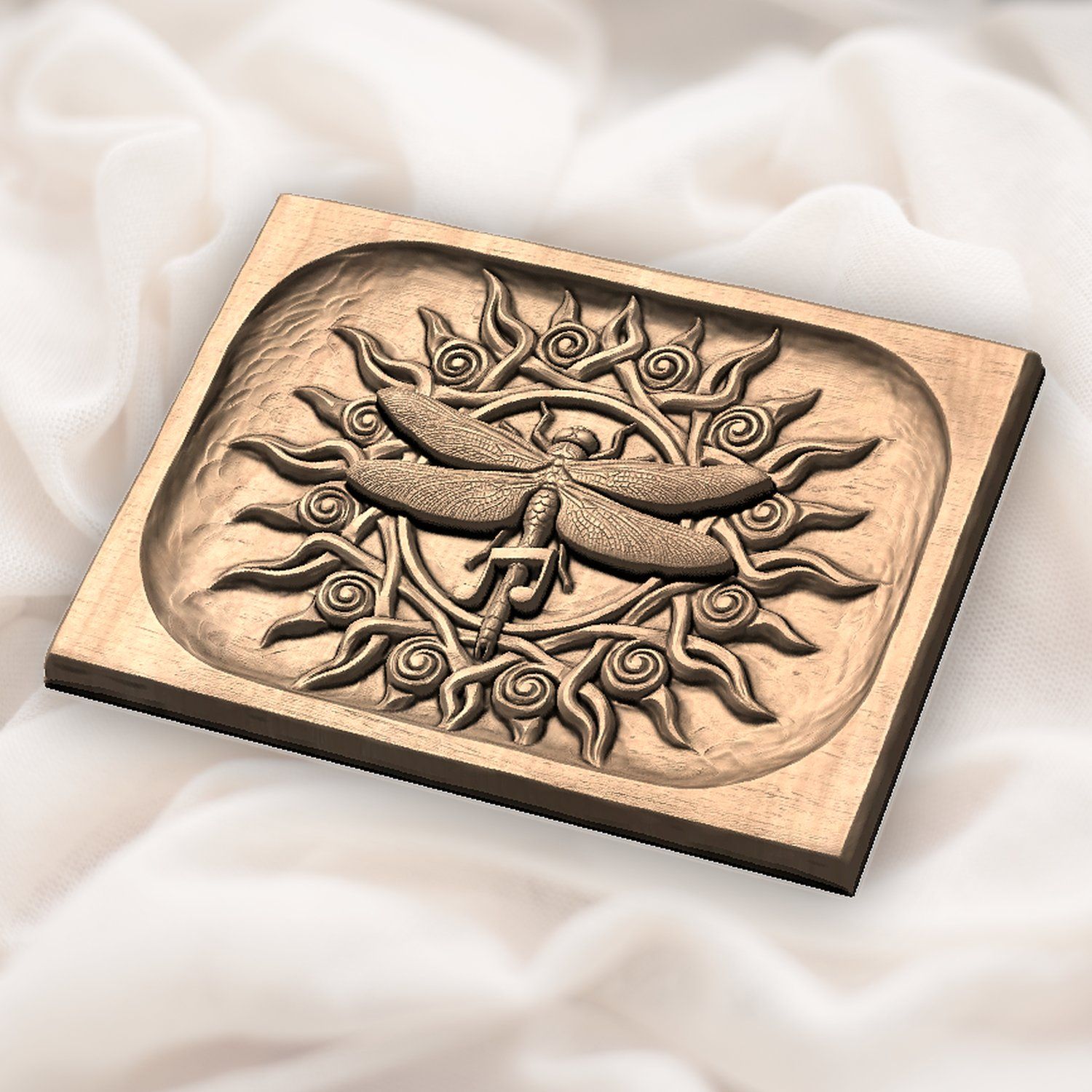 Dragonfly Celtic Sun CNC Relief STL bas-relief STL — view 6