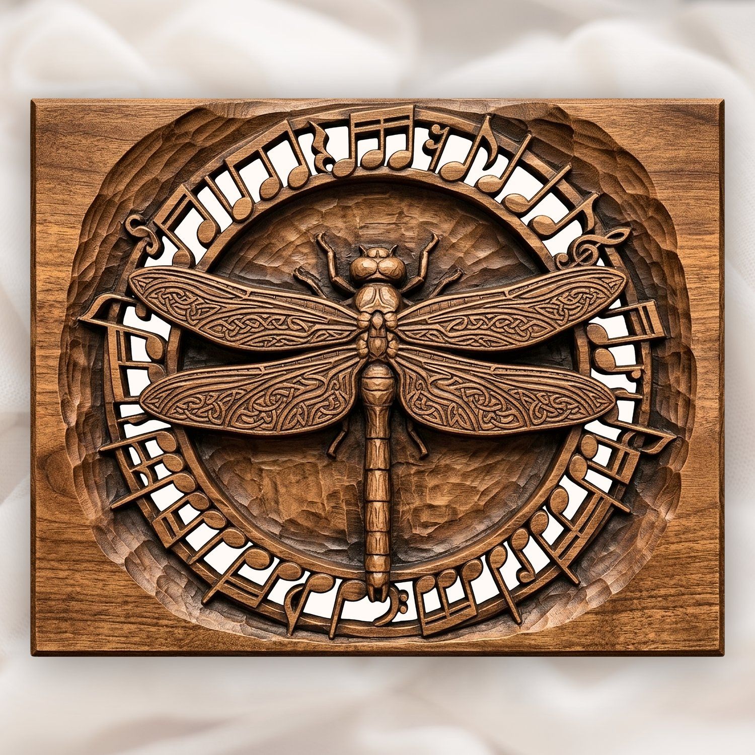 Dragonfly Celtic Wing Music Note CNC Relief STL bas-relief STL design