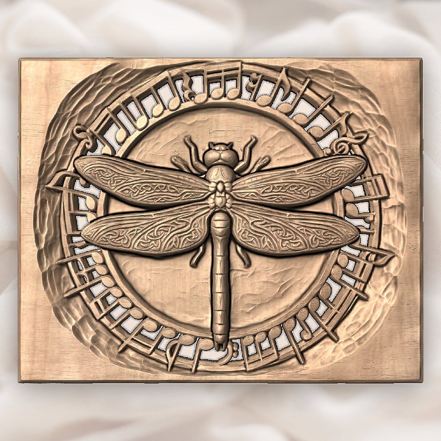 Dragonfly Celtic Wing Music Note CNC Relief STL bas-relief STL — view 5