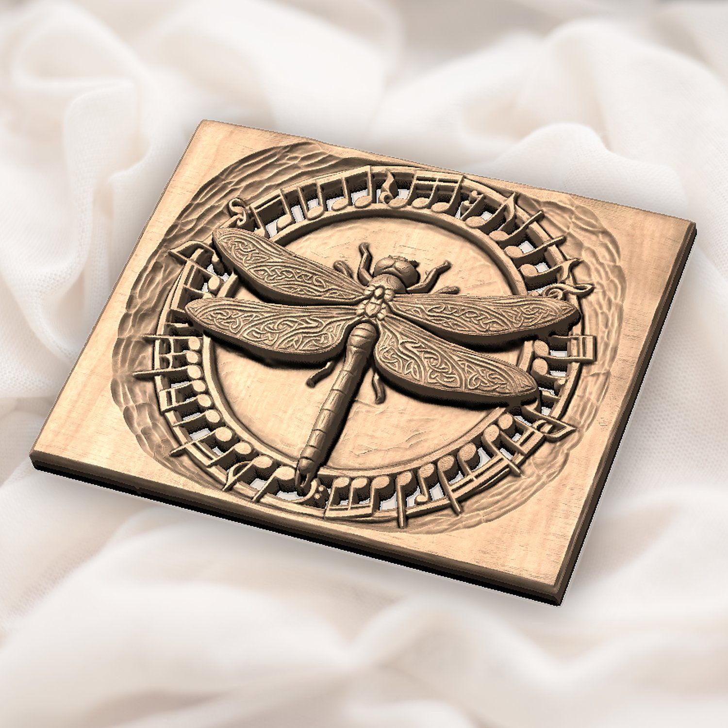 Dragonfly Celtic Wing Music Note CNC Relief STL bas-relief STL — view 6