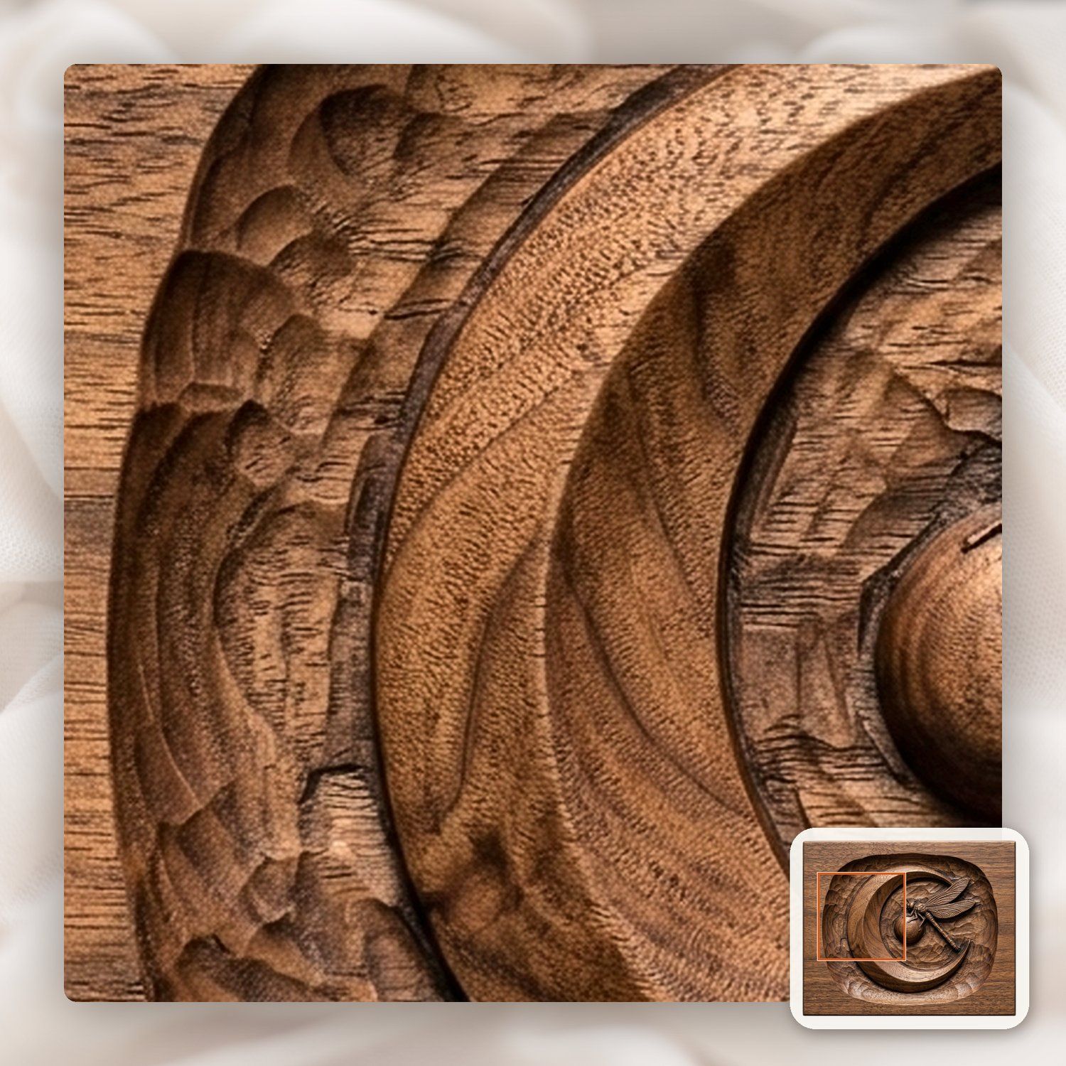 Dragonfly Fermata Moon CNC Relief STL bas-relief STL — view 12