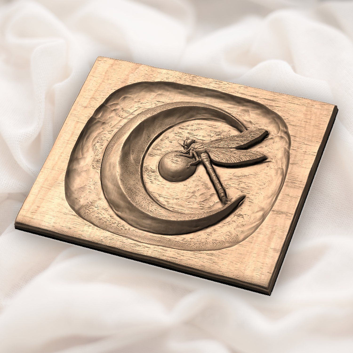 Dragonfly Fermata Moon CNC Relief STL bas-relief STL — view 6