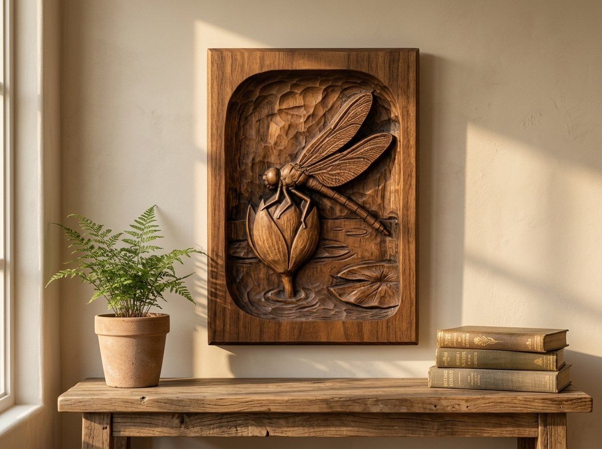 Dragonfly Heart Flower CNC Relief STL bas-relief STL — view 13