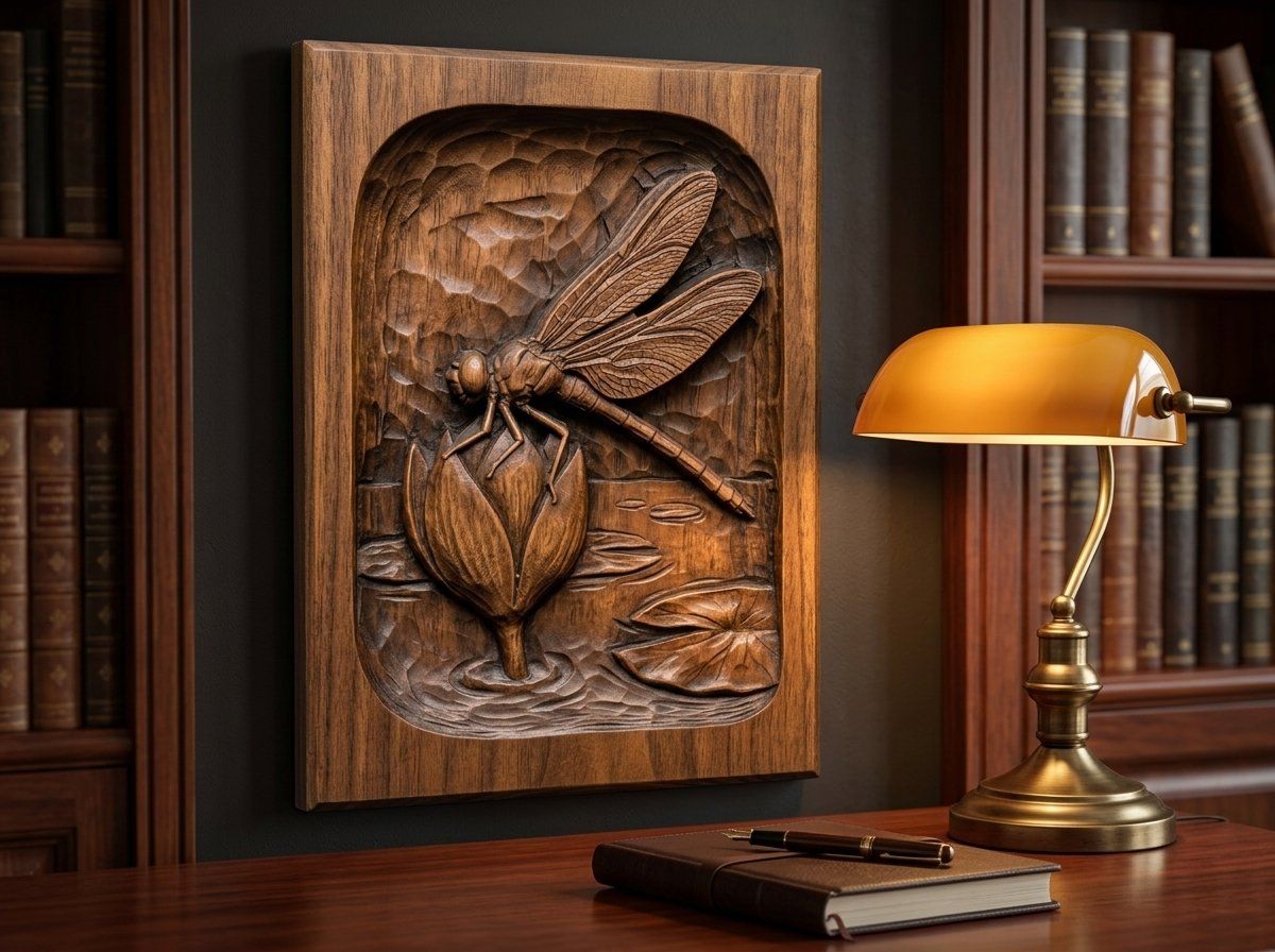 Dragonfly Heart Flower CNC Relief STL bas-relief STL — view 14
