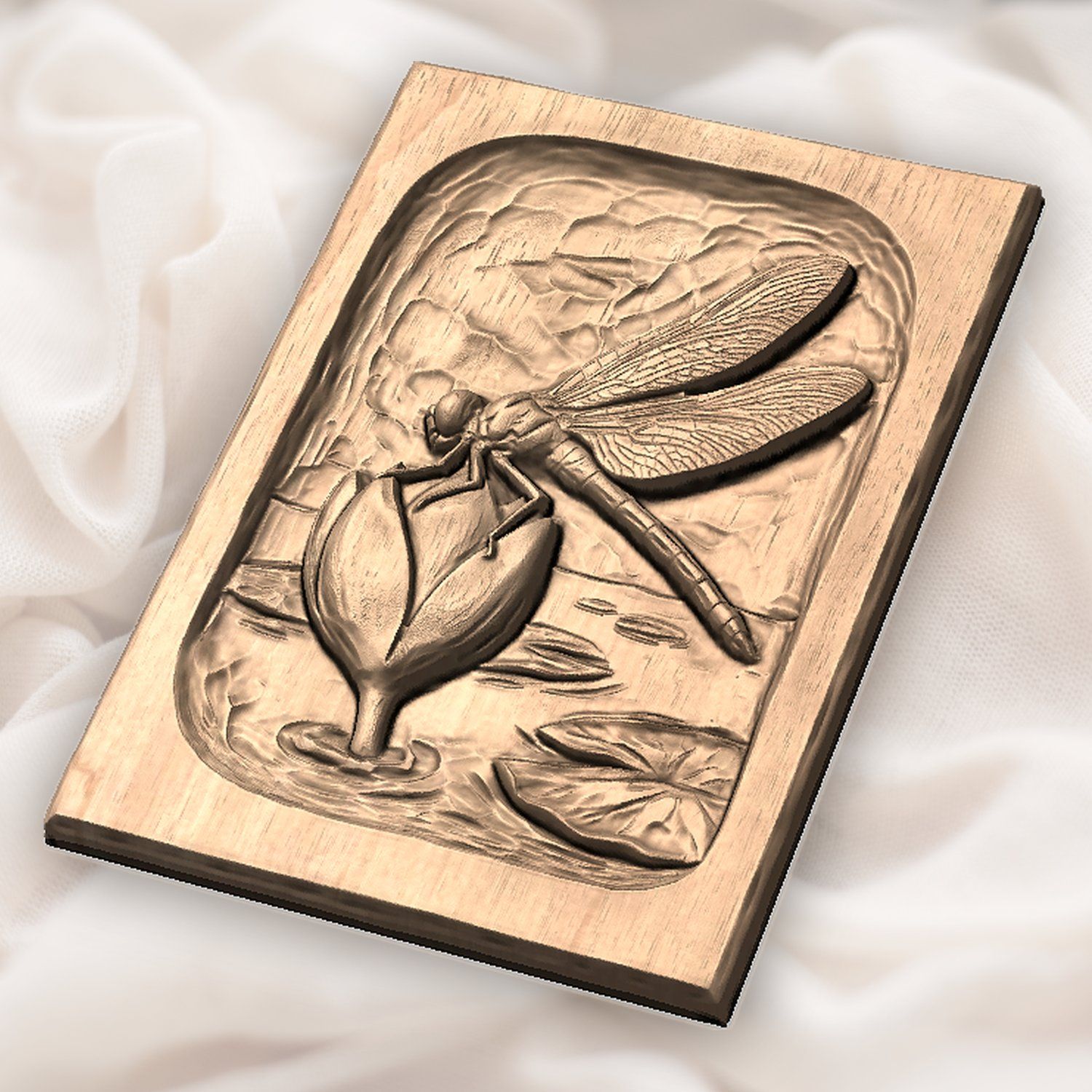 Dragonfly Heart Flower CNC Relief STL bas-relief STL — view 6