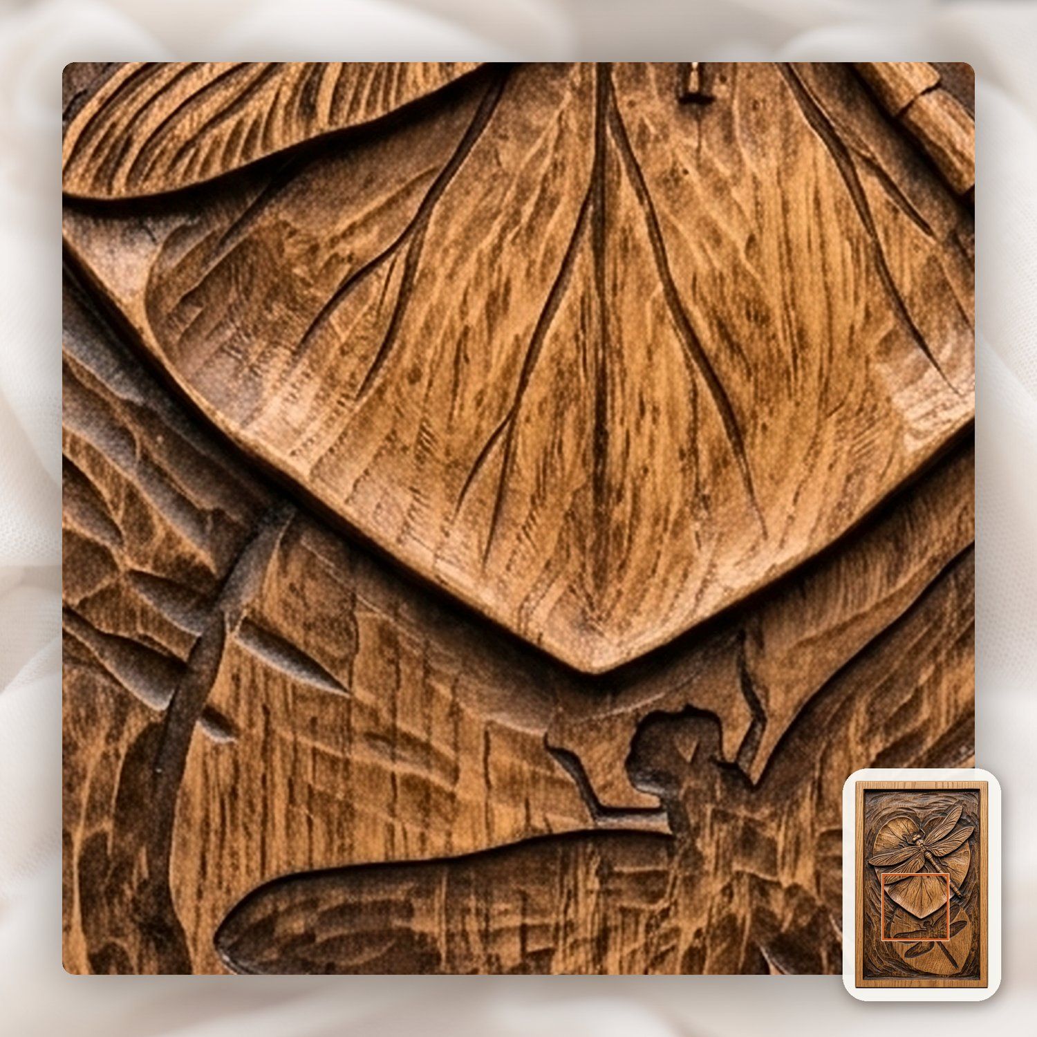 Dragonfly Heart Lily Pad CNC Relief STL bas-relief STL — view 10