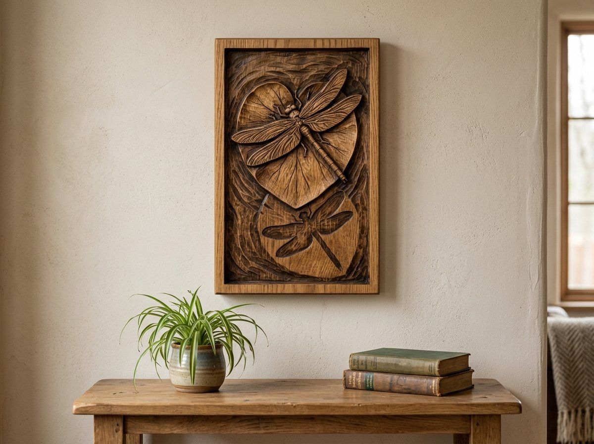 Dragonfly Heart Lily Pad CNC Relief STL bas-relief STL — view 13