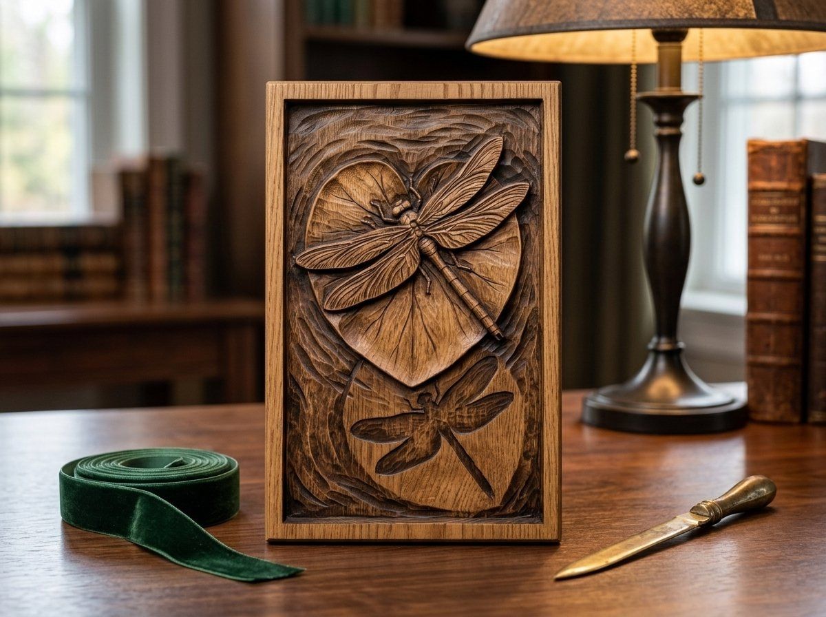 Dragonfly Heart Lily Pad CNC Relief STL bas-relief STL — view 14