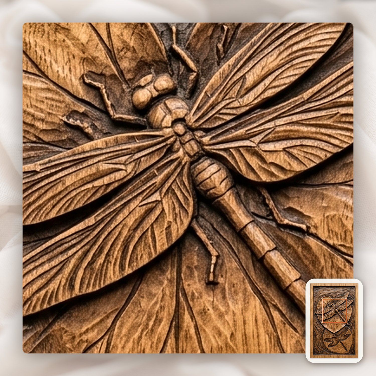 Dragonfly Heart Lily Pad CNC Relief STL bas-relief STL — view 9