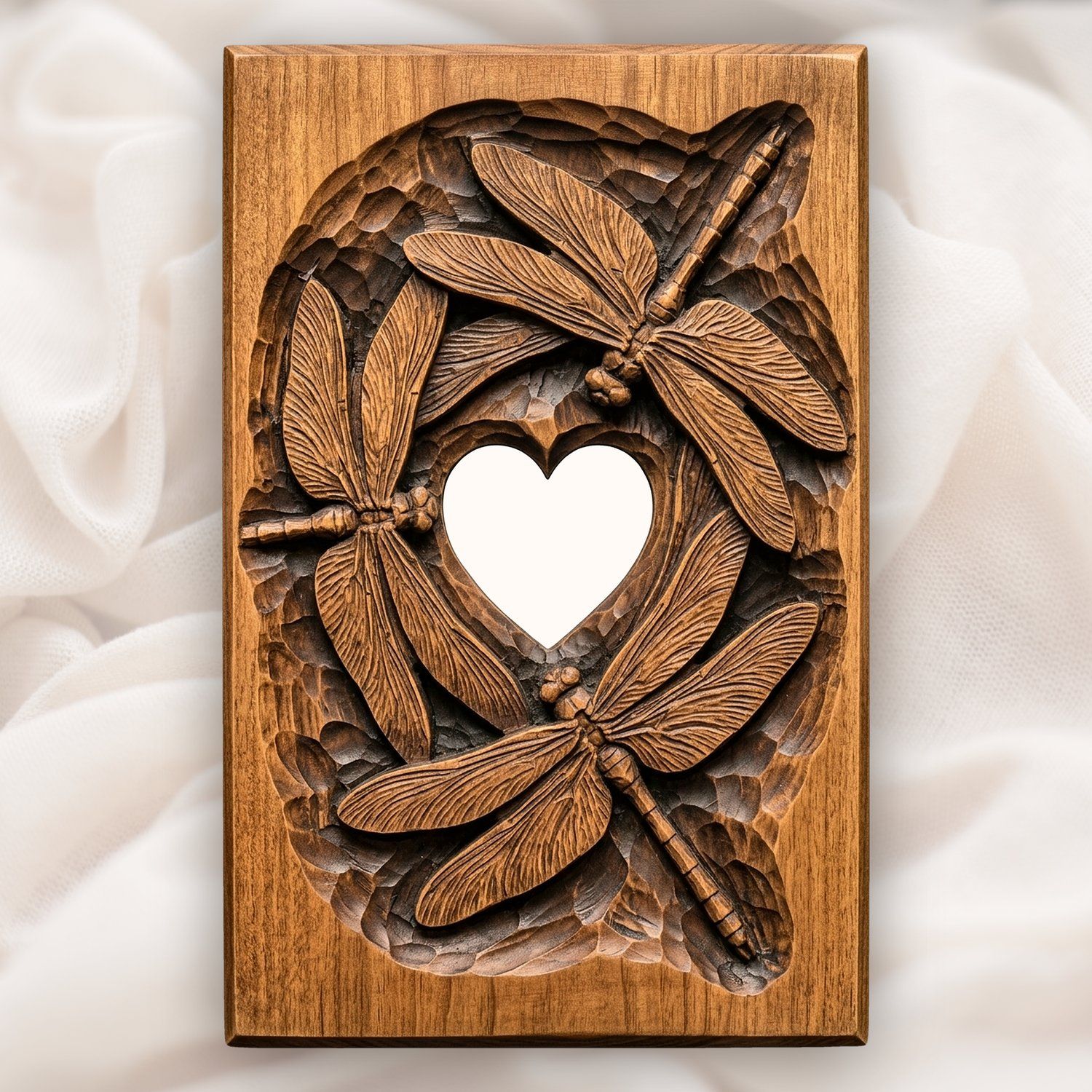 Dragonfly Heart Nature Flight CNC Relief STL bas-relief STL design