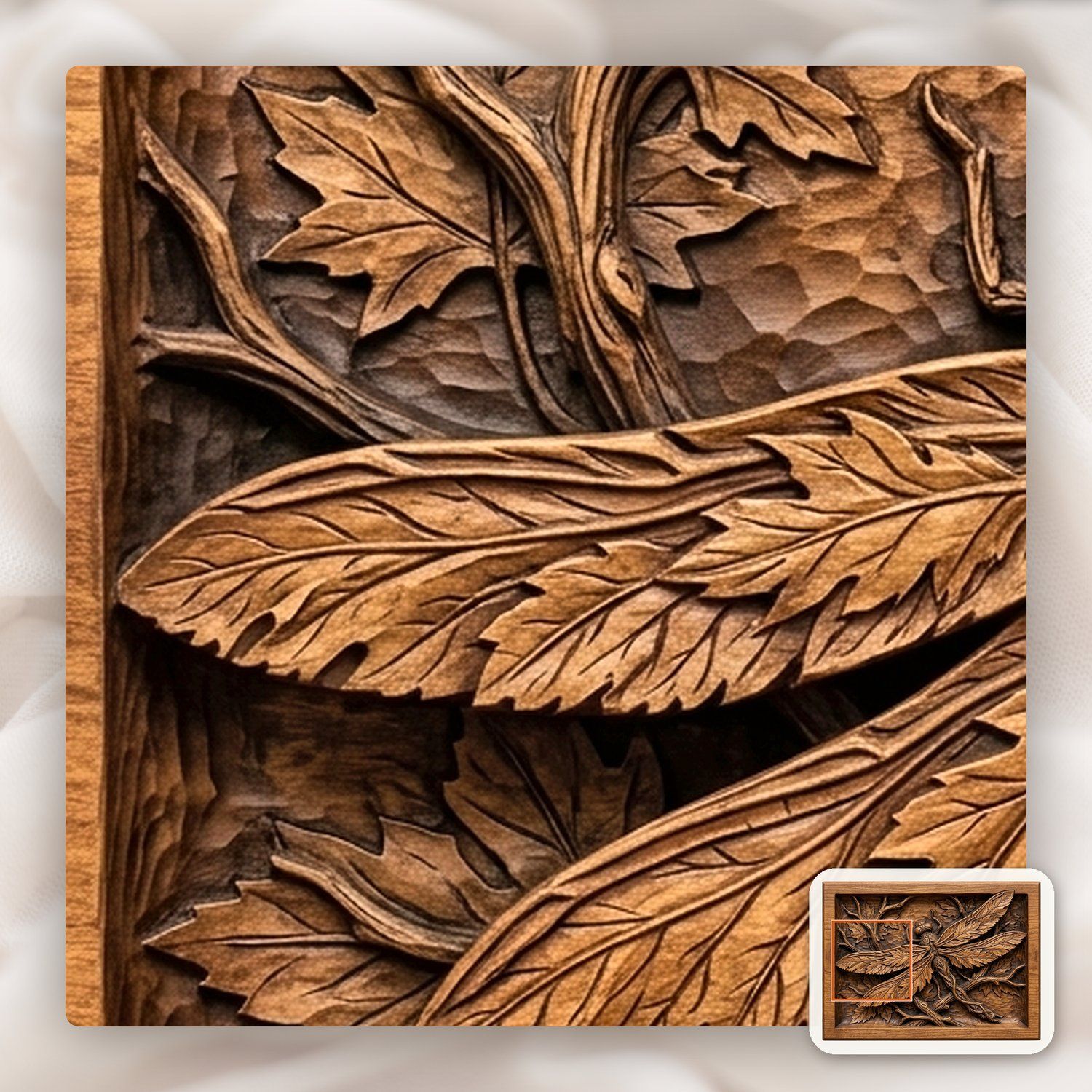 Dragonfly Maple Leaf Spirit CNC Relief STL bas-relief STL — view 12