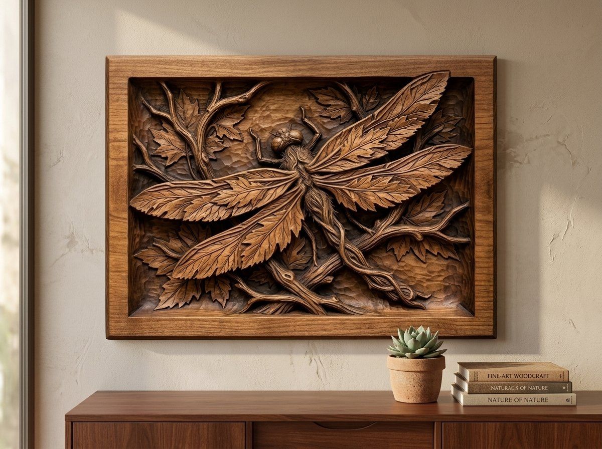 Dragonfly Maple Leaf Spirit CNC Relief STL bas-relief STL — view 13
