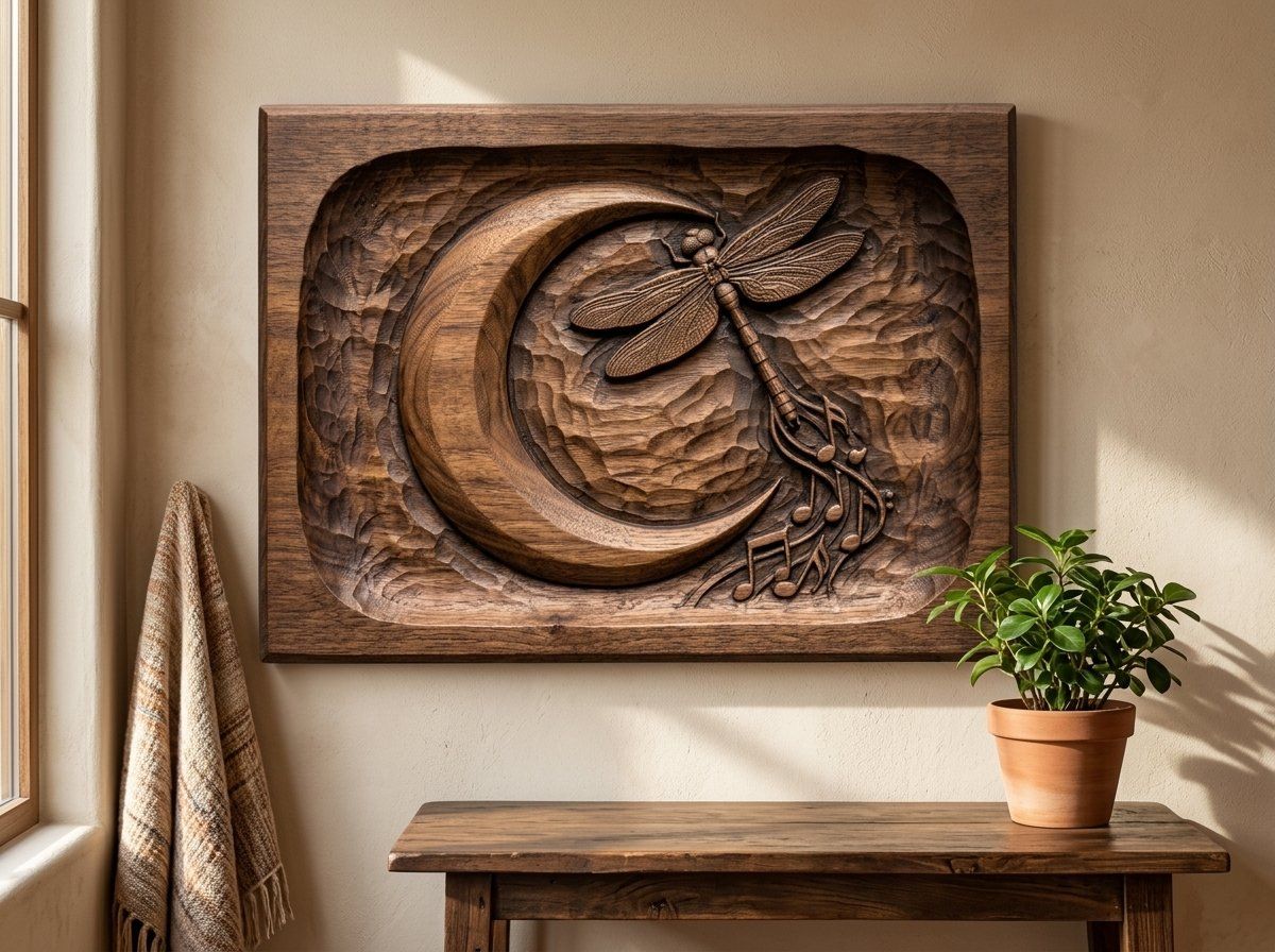 Dragonfly Moon Music CNC Relief STL bas-relief STL — view 13