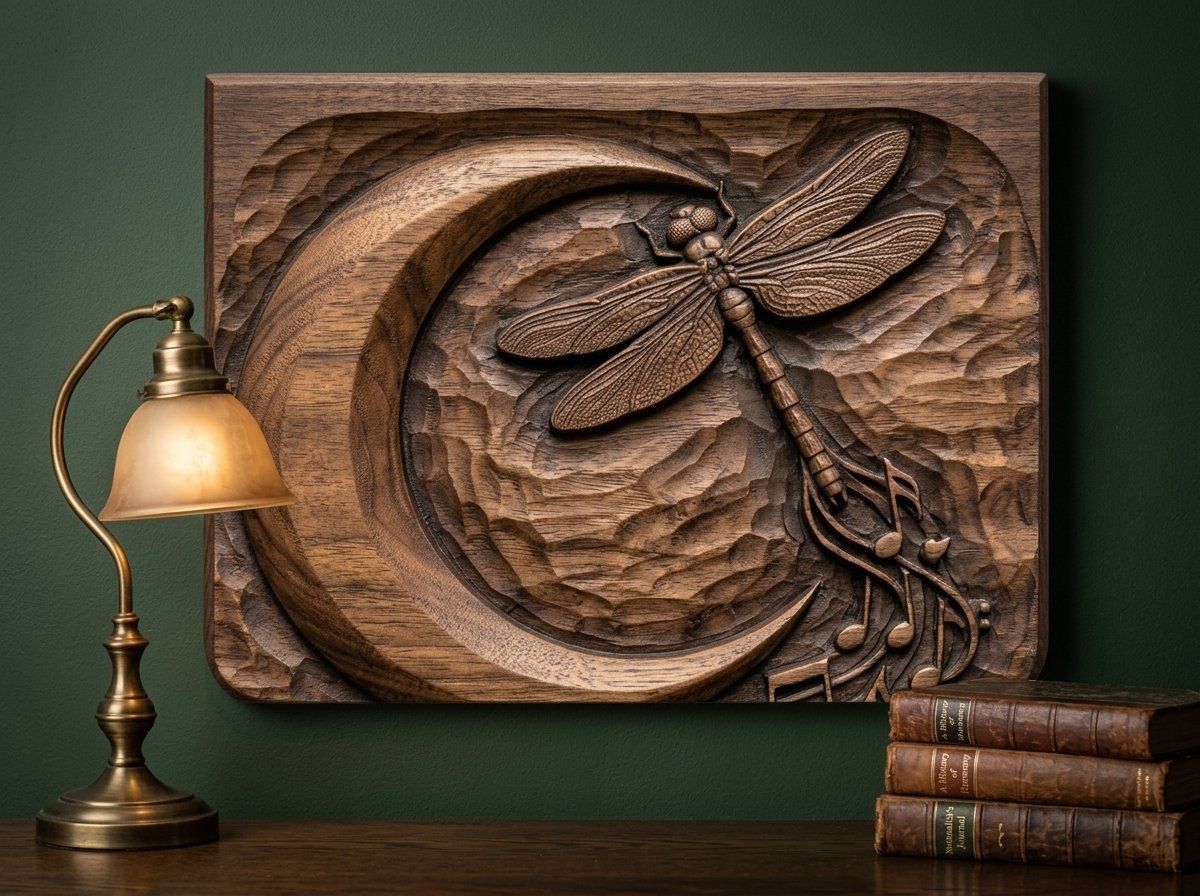 Dragonfly Moon Music CNC Relief STL bas-relief STL — view 14