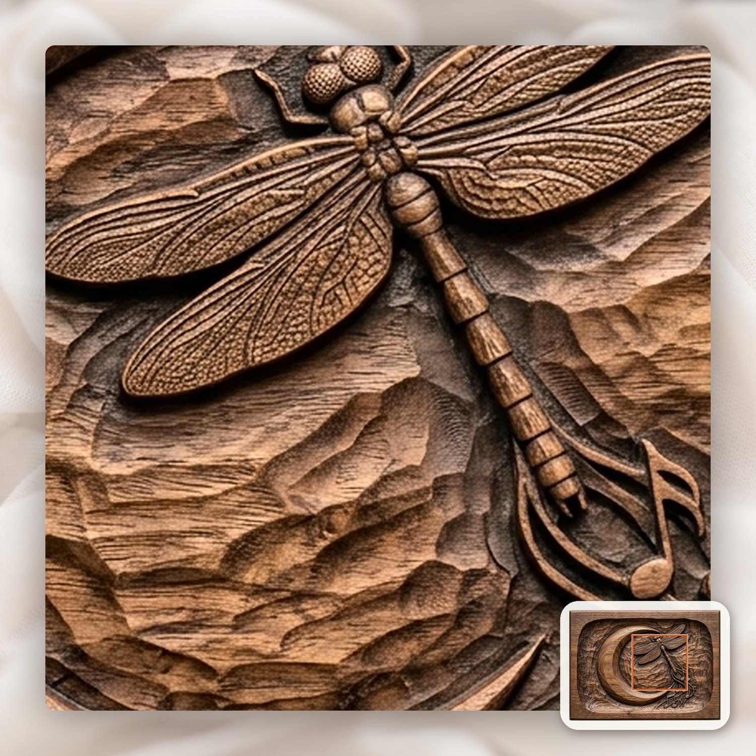 Dragonfly Moon Music CNC Relief STL bas-relief STL — view 11