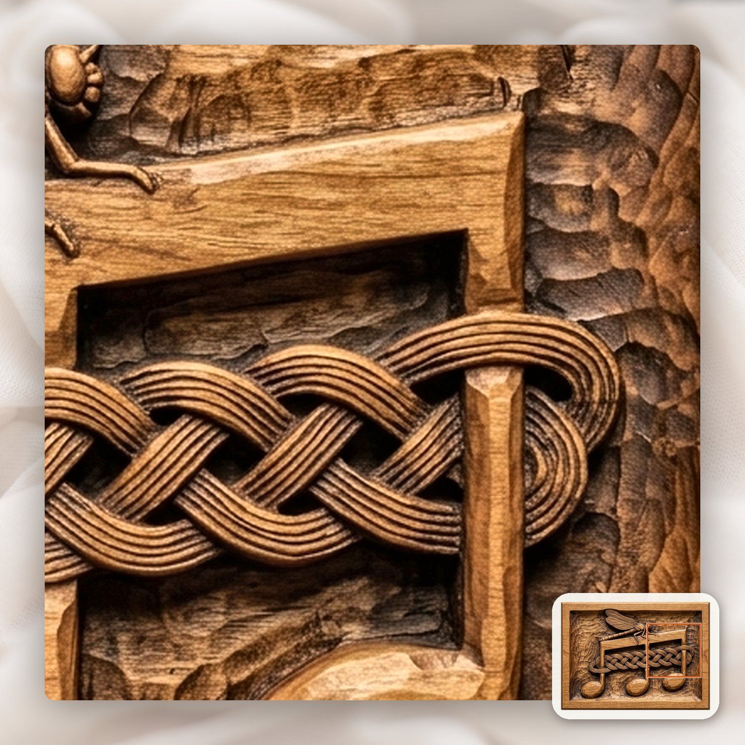Dragonfly Music Note Celtic CNC Relief STL bas-relief STL — view 12