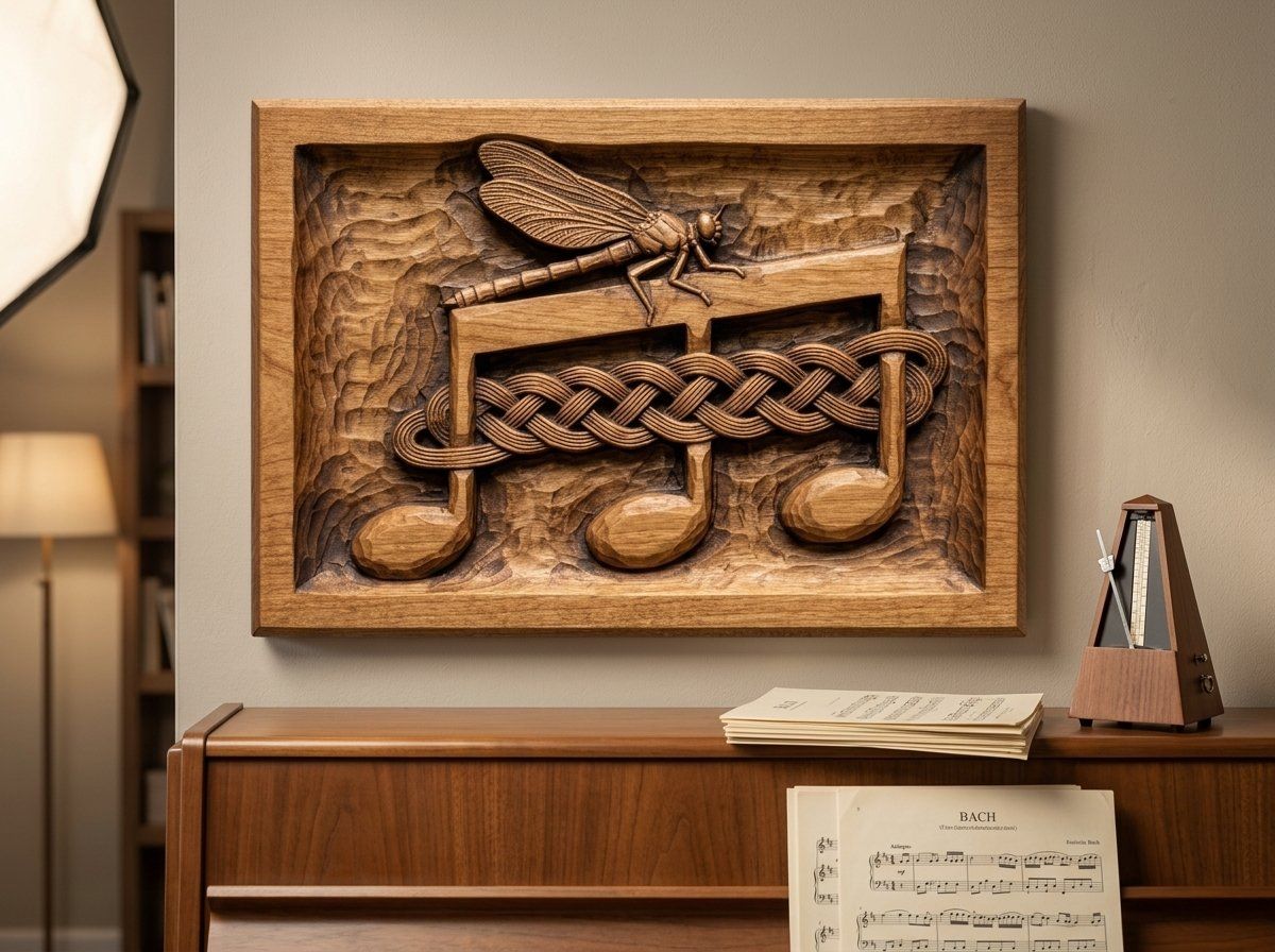 Dragonfly Music Note Celtic CNC Relief STL bas-relief STL — view 13