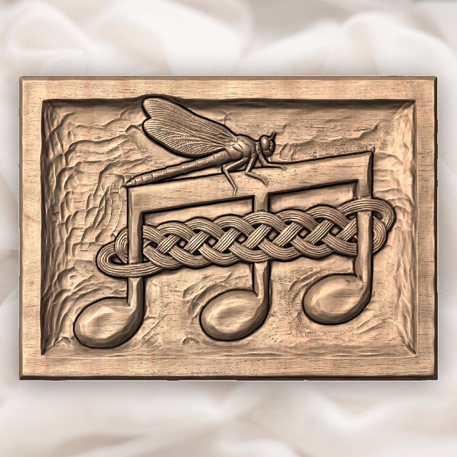 Dragonfly Music Note Celtic CNC Relief STL bas-relief STL — view 5