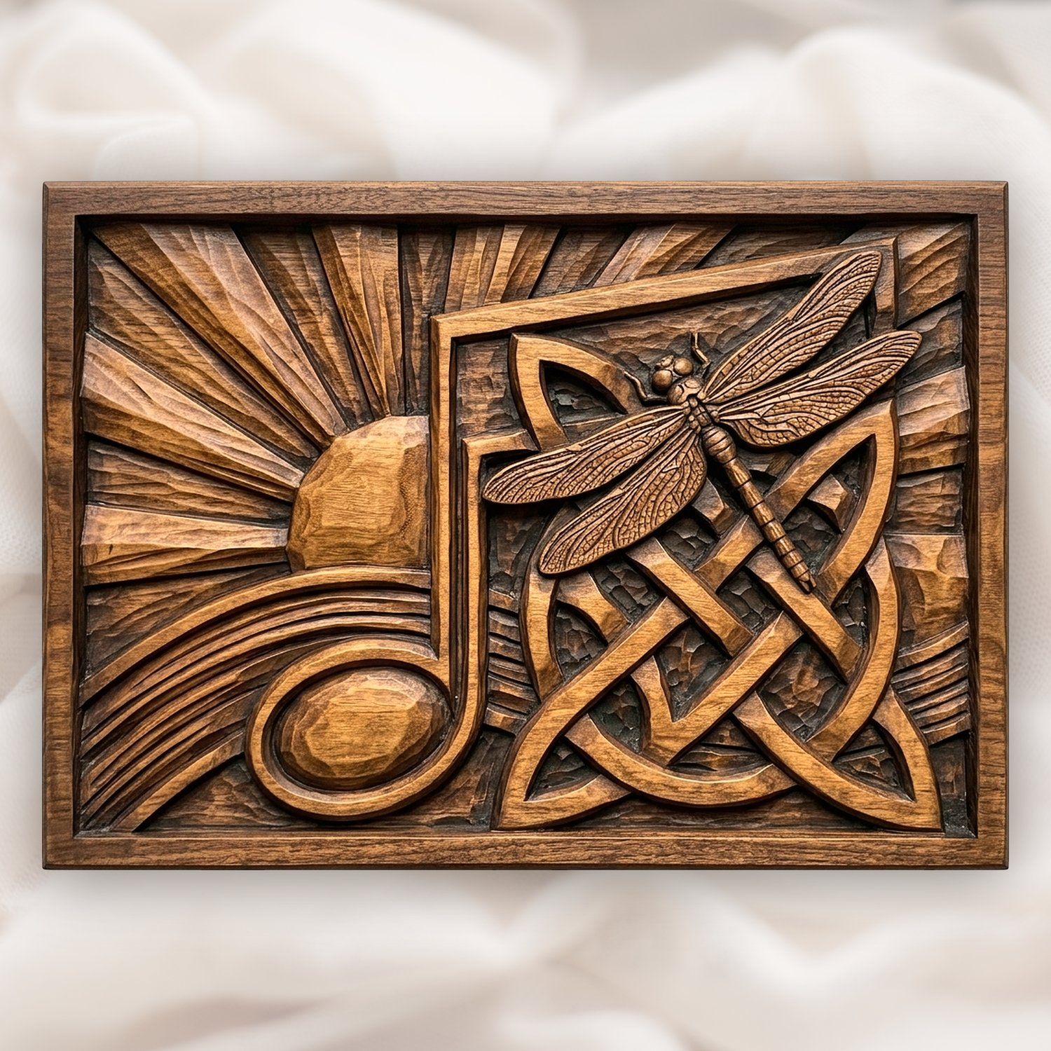 Dragonfly Music Note CNC Relief STL bas-relief STL design