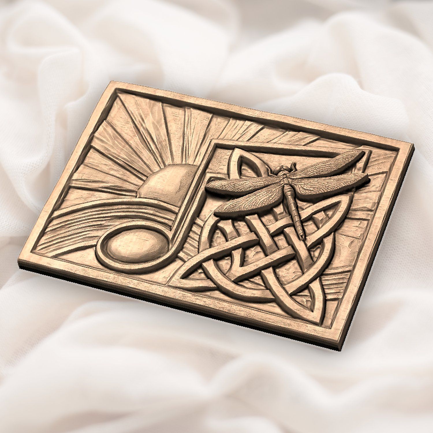 Dragonfly Music Note CNC Relief STL bas-relief STL — view 6
