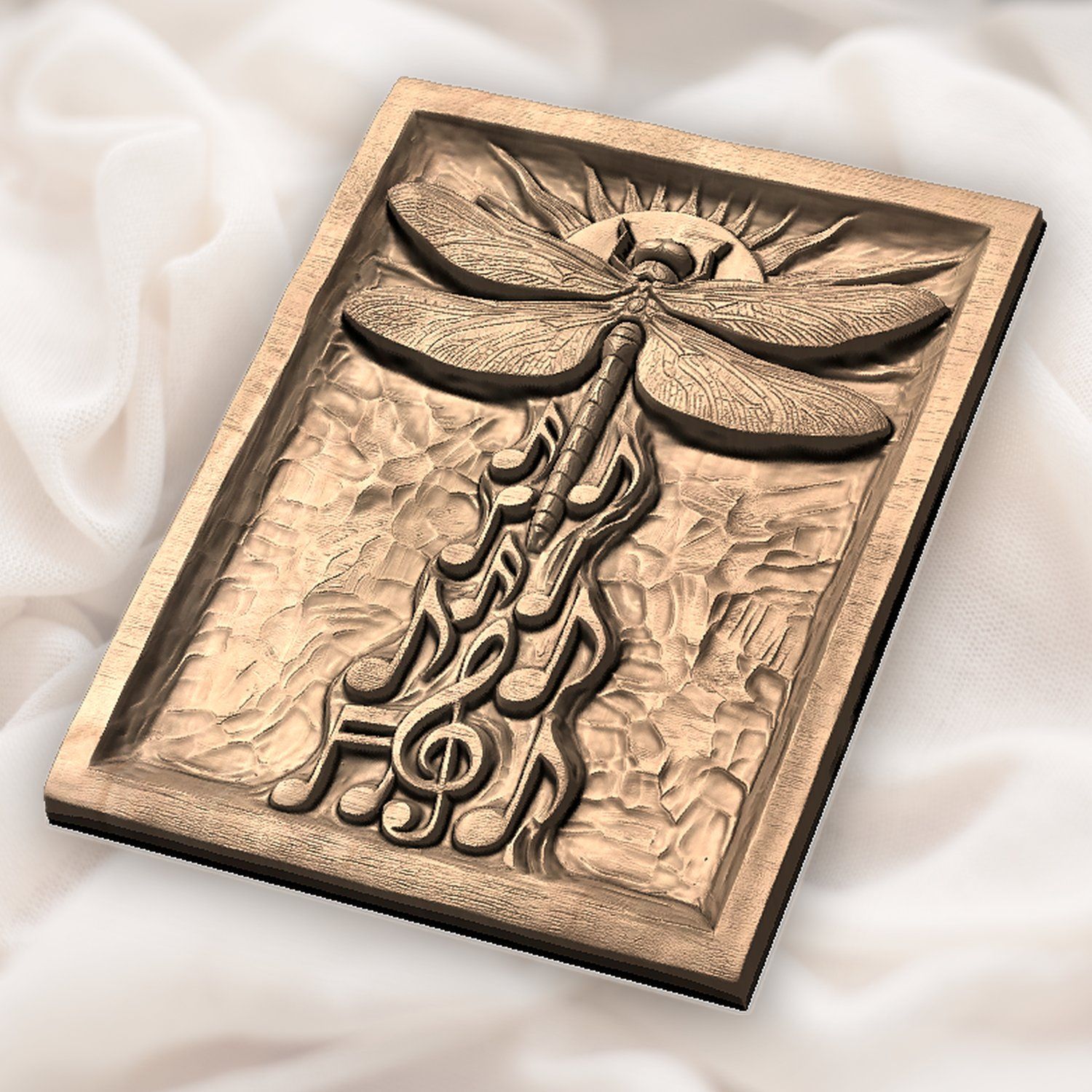 Dragonfly Music Notes Solar Sun CNC Relief STL bas-relief STL — view 6