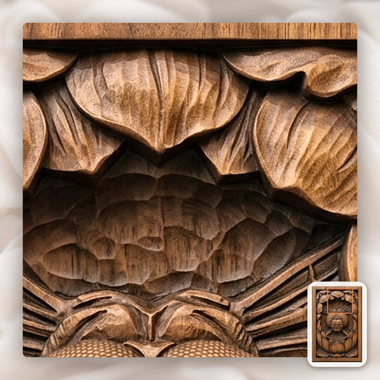 Dragonfly Pond Flower Face CNC Relief STL bas-relief STL — view 12