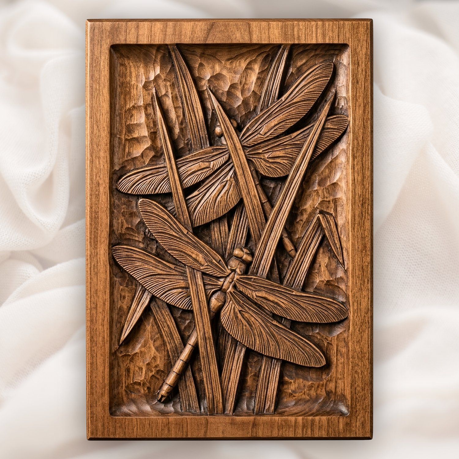 Dragonfly Pond Reeds Nature CNC Relief STL bas-relief STL design