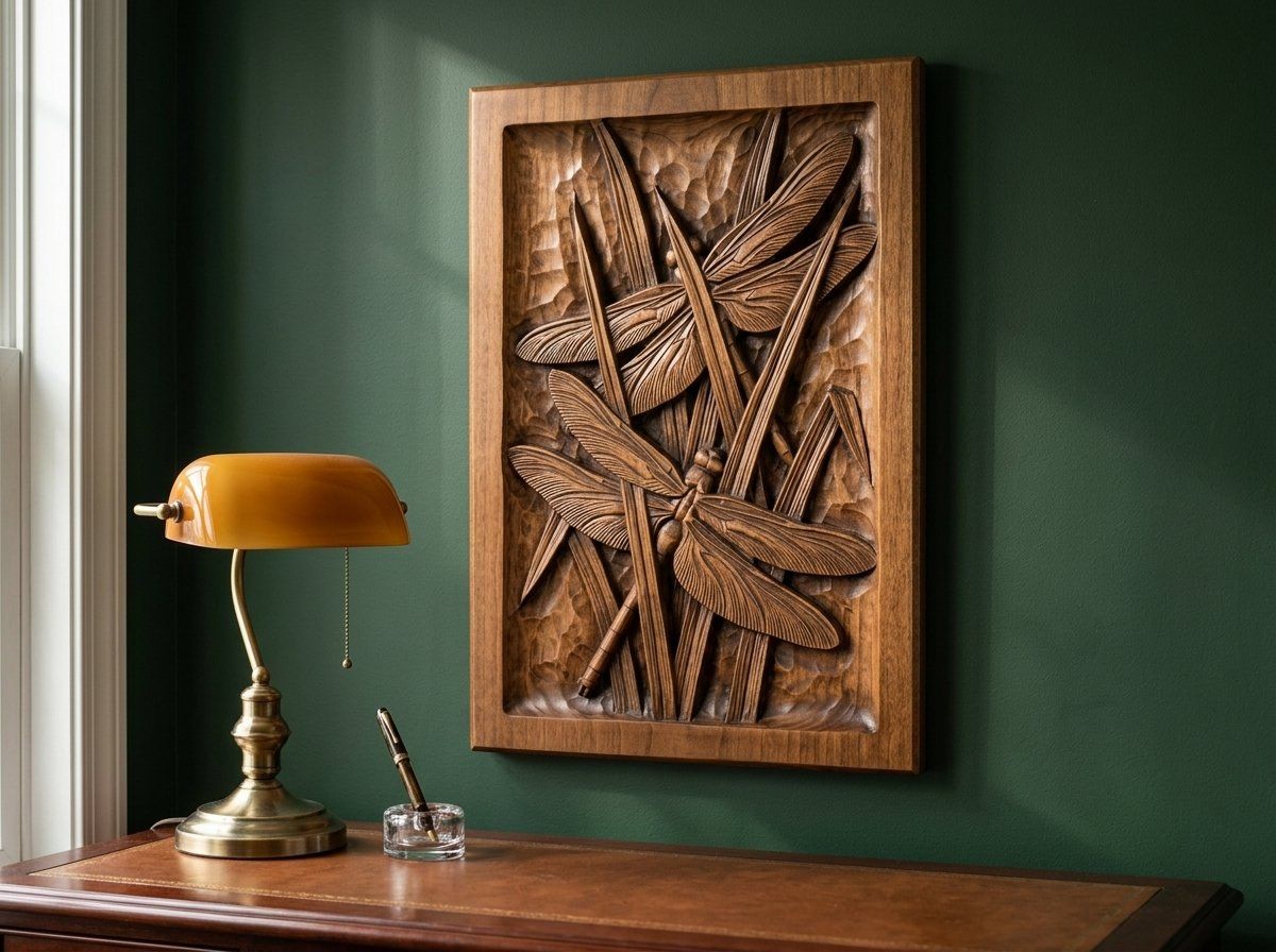 Dragonfly Pond Reeds Nature CNC Relief STL bas-relief STL — view 14