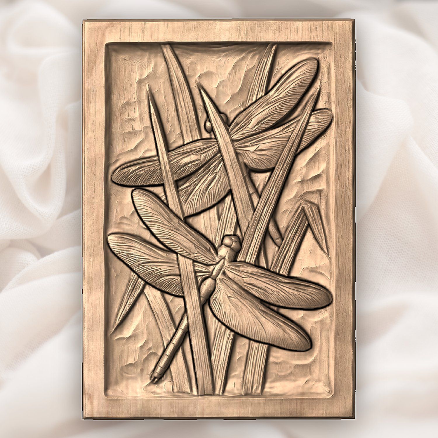 Dragonfly Pond Reeds Nature CNC Relief STL bas-relief STL — view 5