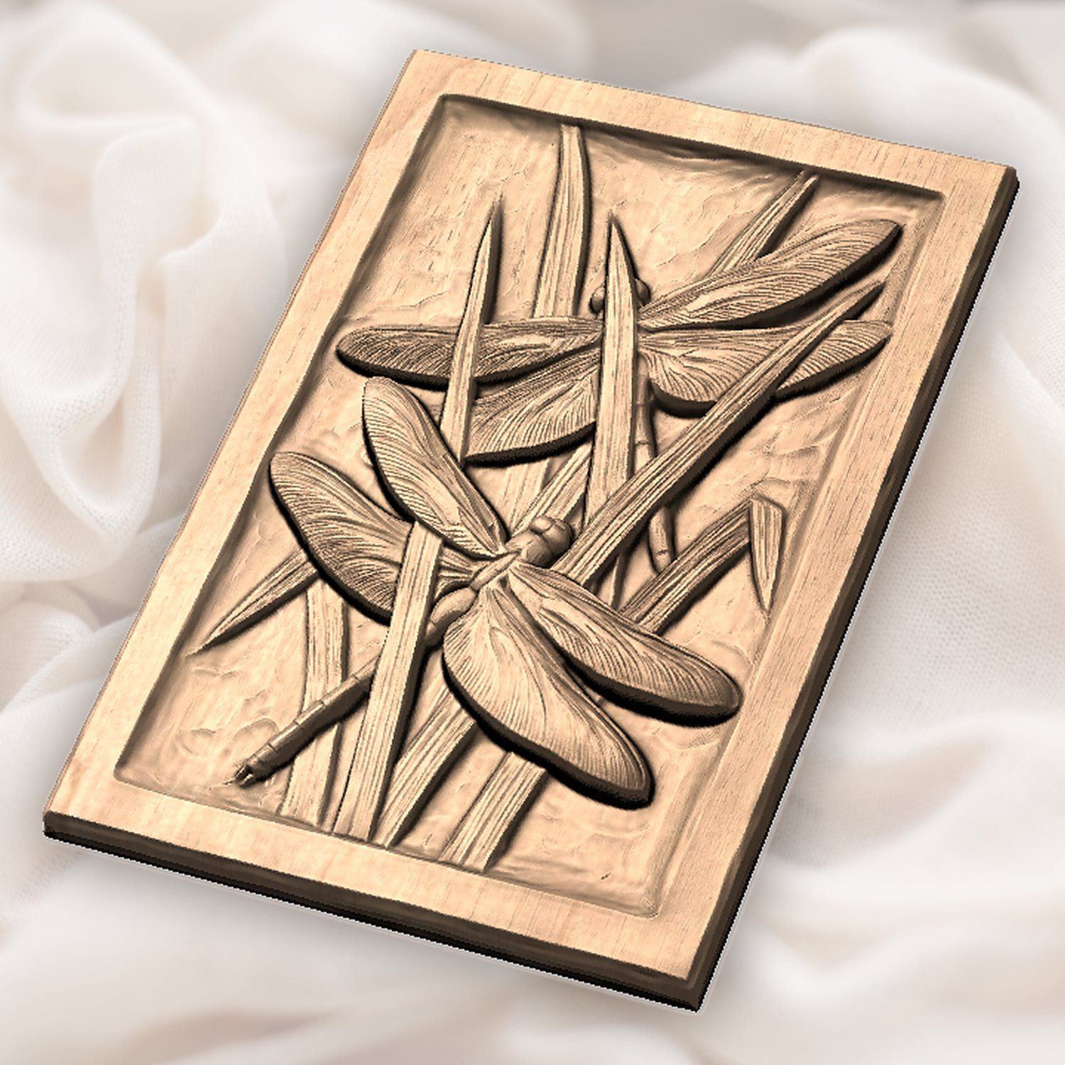Dragonfly Pond Reeds Nature CNC Relief STL bas-relief STL — view 6