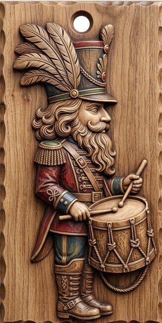 Drummer Boy Nutcracker CNC Relief STL bas-relief STL — view 13