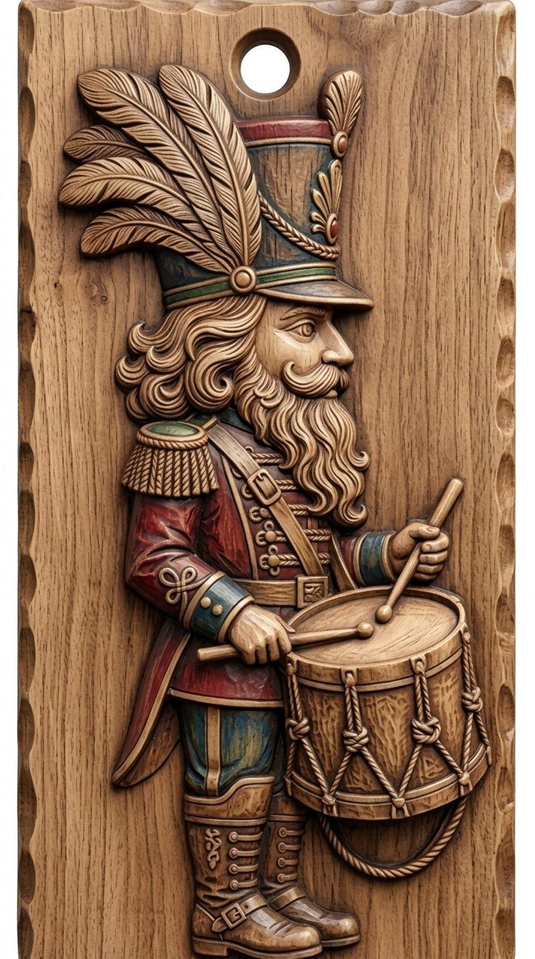 Drummer Boy Nutcracker CNC Relief STL bas-relief STL — view 14