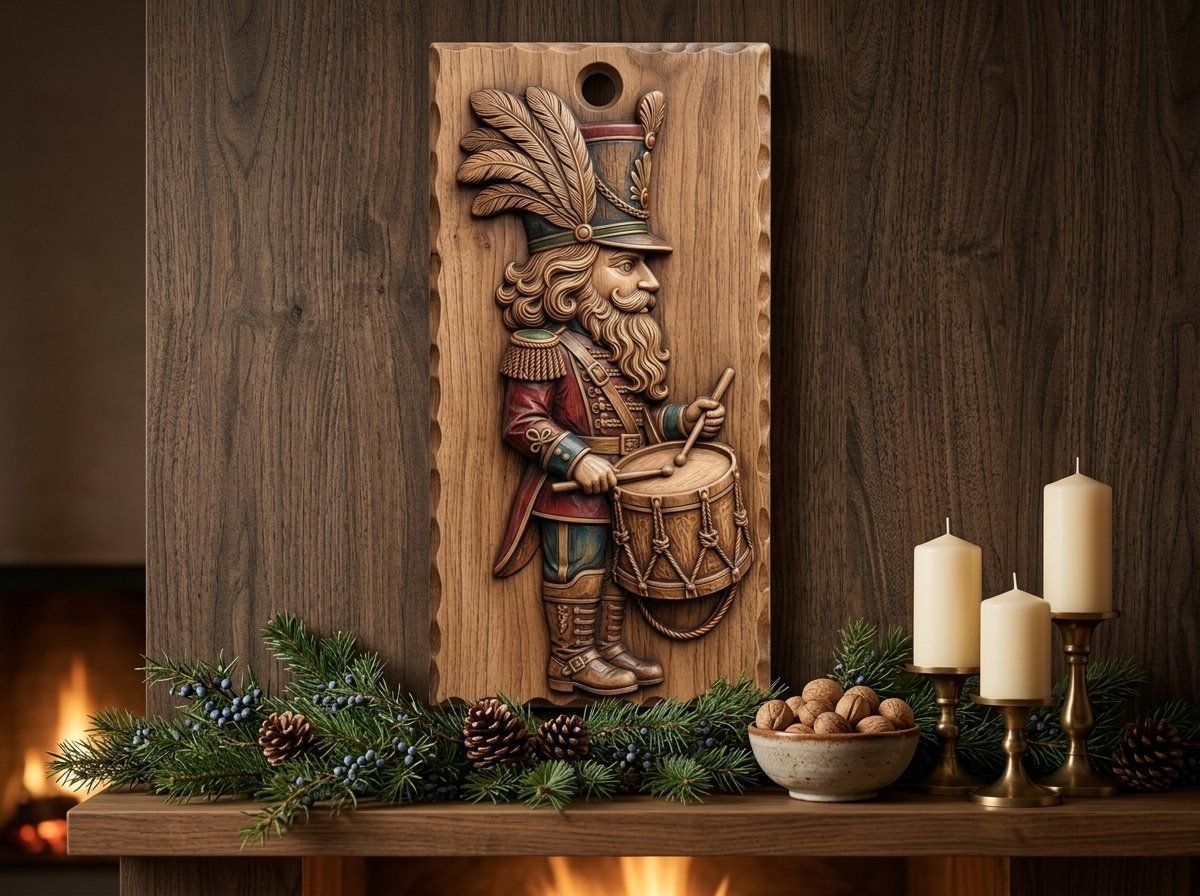 Drummer Boy Nutcracker CNC Relief STL bas-relief STL — view 4