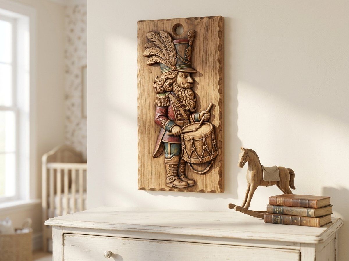 Drummer Boy Nutcracker CNC Relief STL bas-relief STL — view 15