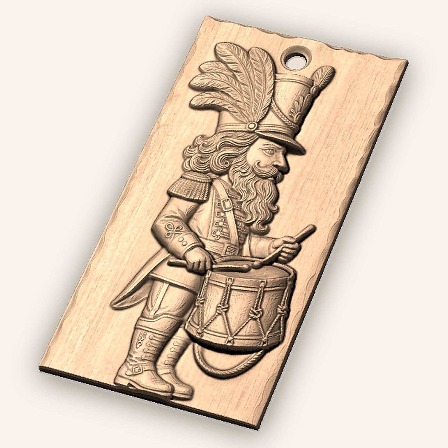 Drummer Boy Nutcracker CNC Relief STL bas-relief STL — view 6