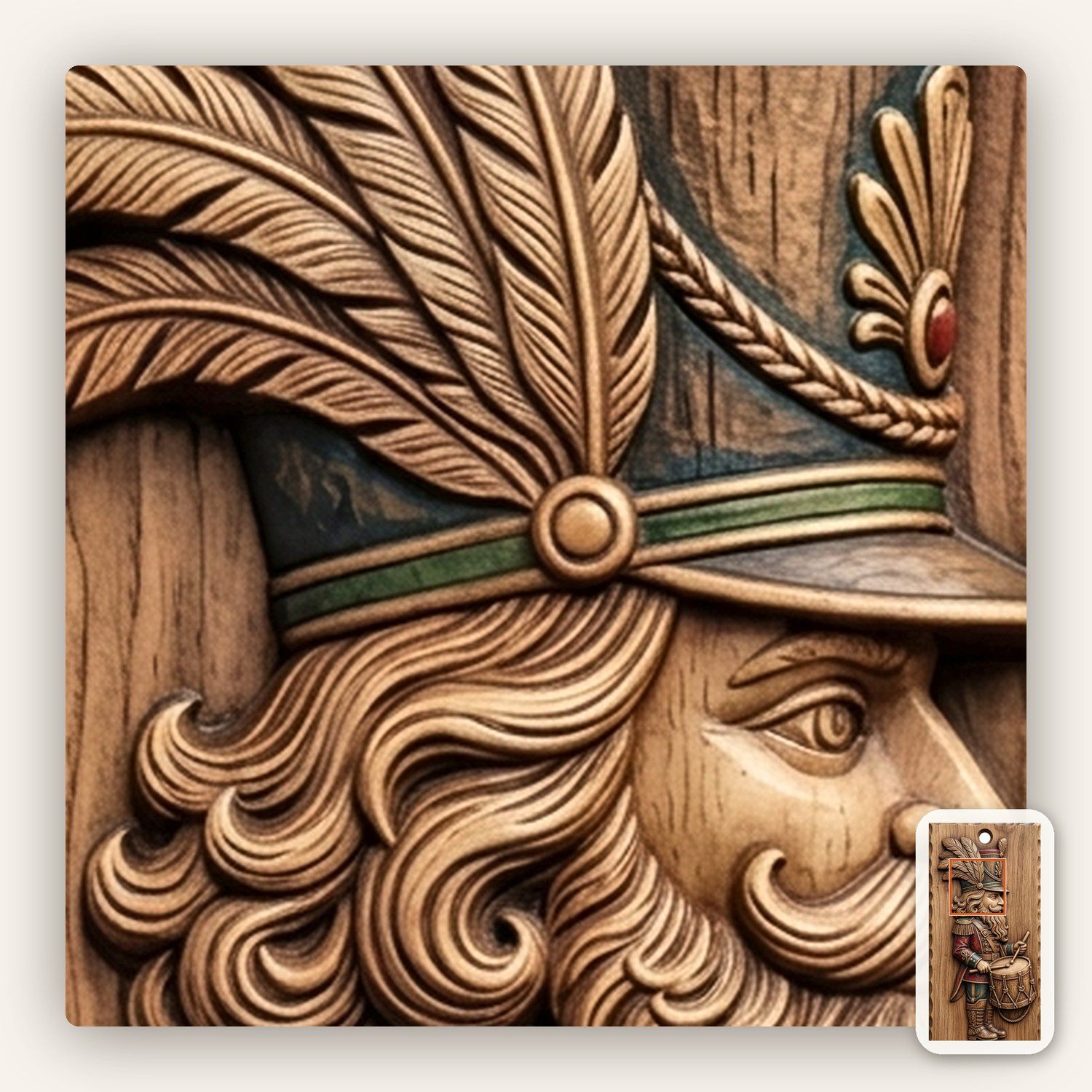 Drummer Boy Nutcracker CNC Relief STL bas-relief STL — view 12