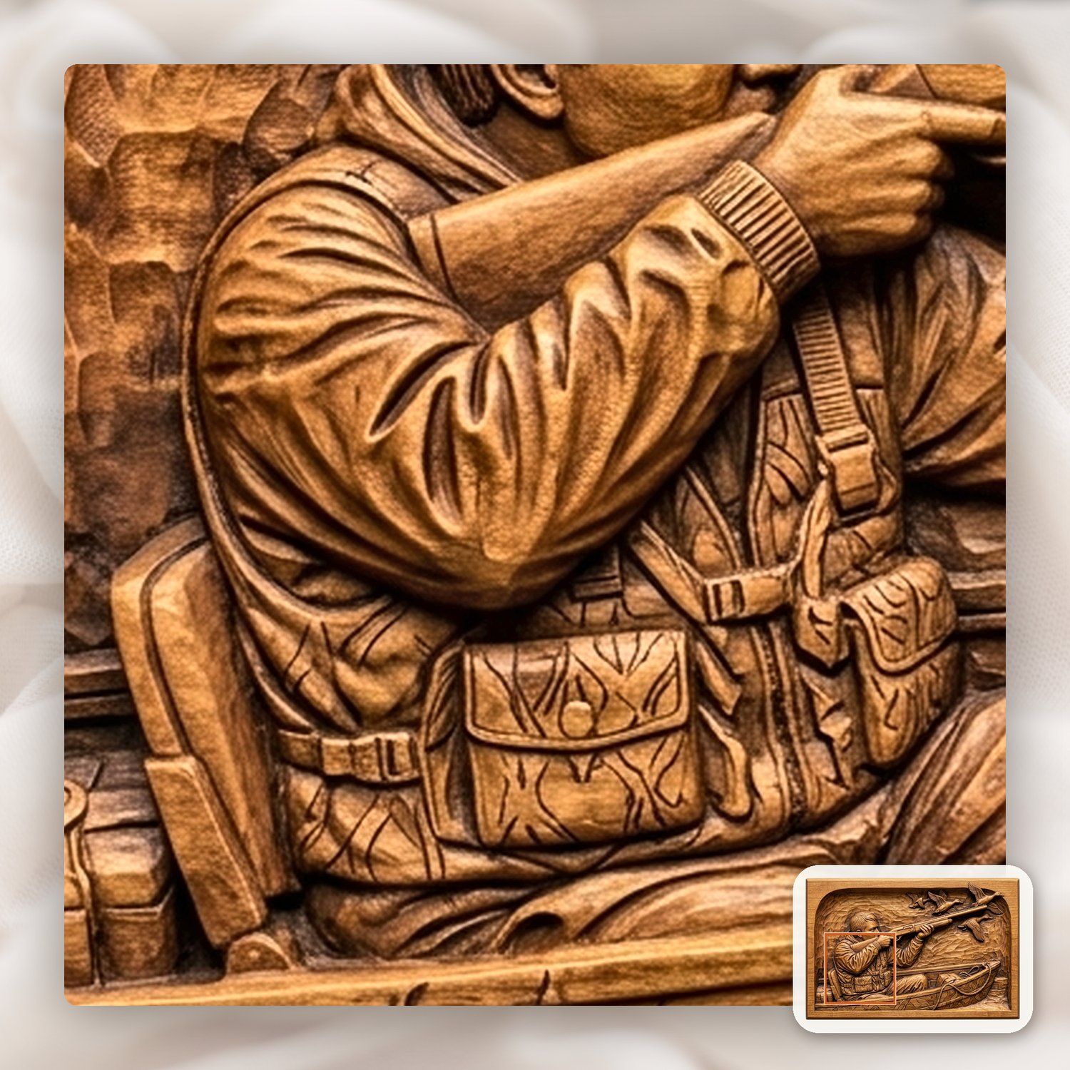 Duck Hunter Marsh Scene CNC Relief STL bas-relief STL — view 12