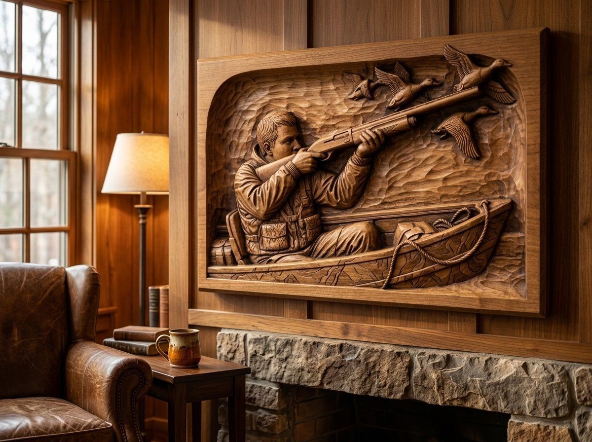 Duck Hunter Marsh Scene CNC Relief STL bas-relief STL — view 13
