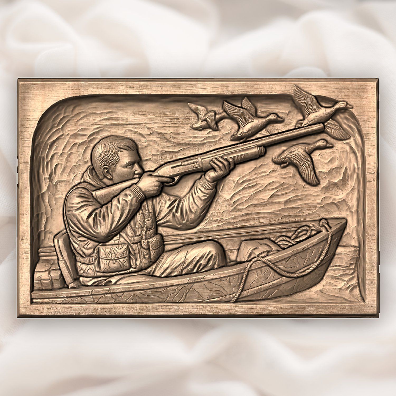 Duck Hunter Marsh Scene CNC Relief STL bas-relief STL — view 5