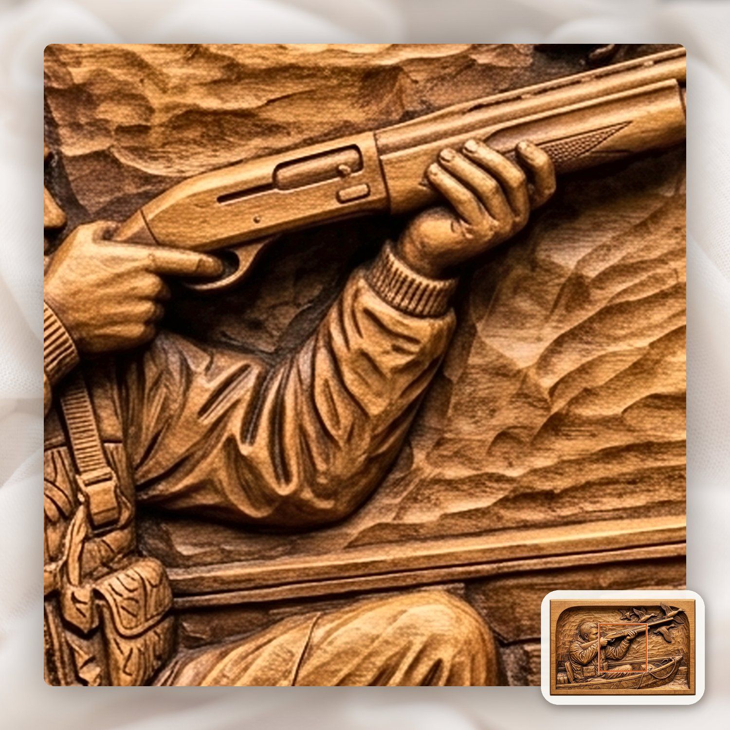 Duck Hunter Marsh Scene CNC Relief STL bas-relief STL — view 11