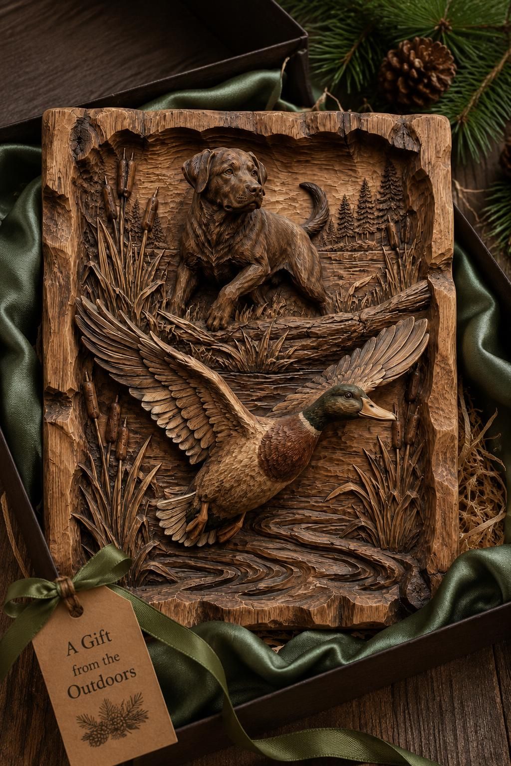Duck Hunting Dog Relief bas-relief STL — view 3