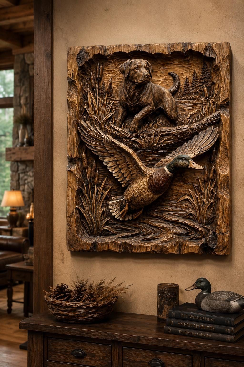 Duck Hunting Dog Relief bas-relief STL — view 4