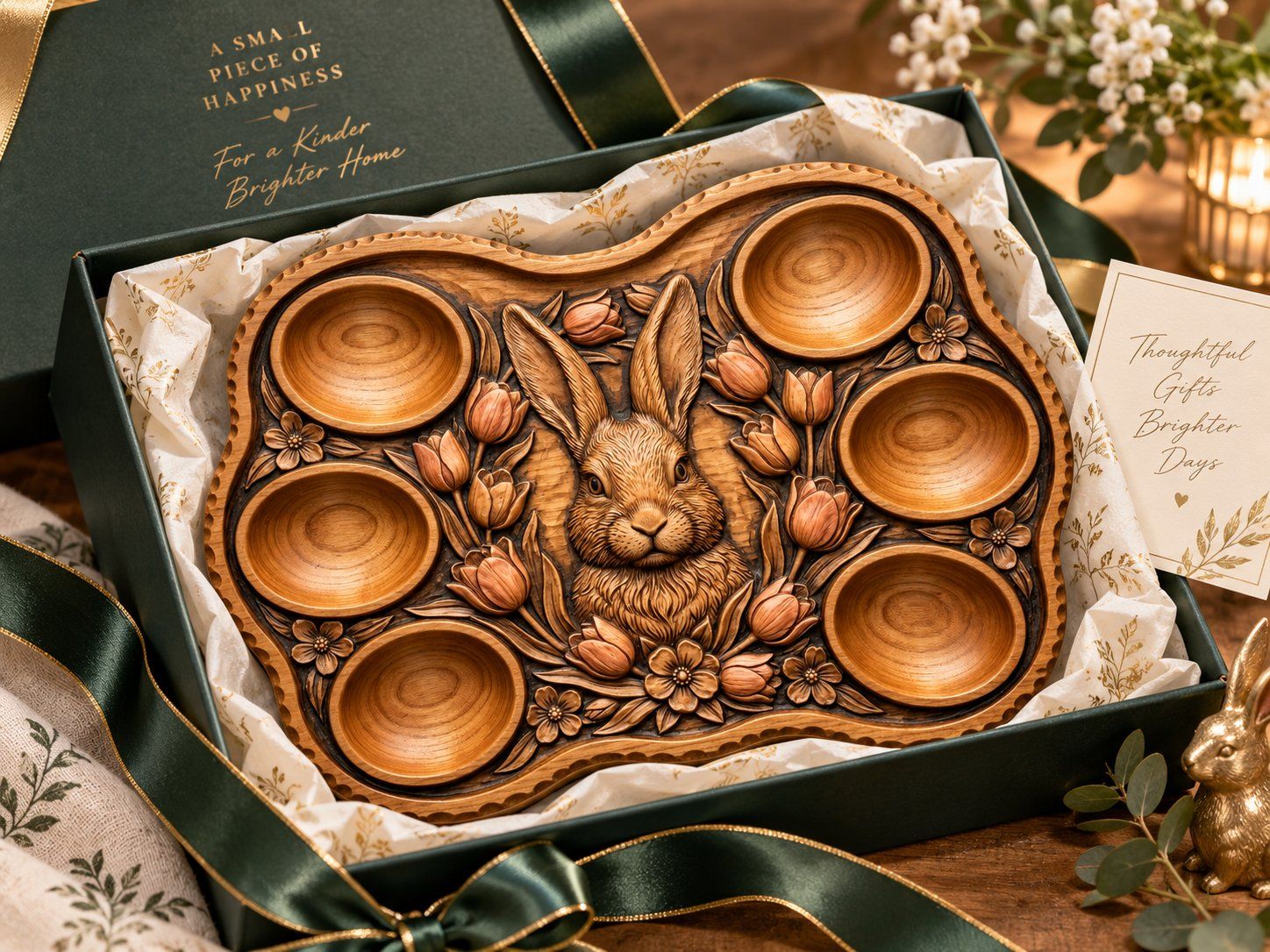 Easter Bunny Tulip Egg Tray CNC Relief STL bas-relief STL — view 15