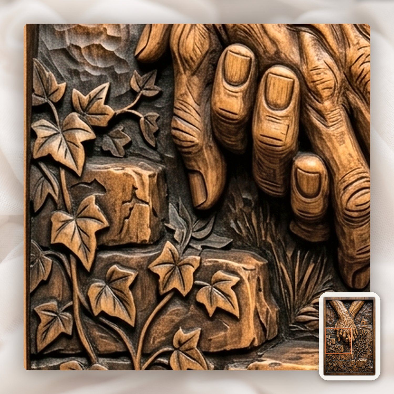 Elderly Hands Holding Church Faith CNC Relief STL bas-relief STL — view 12