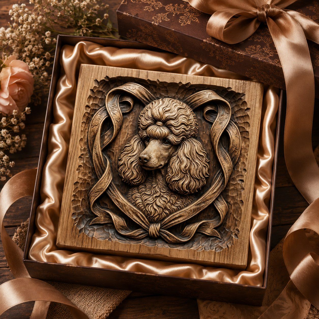 Elegant Poodle Portrait Decorative Panel CNC Relief STL bas-relief STL — view 7