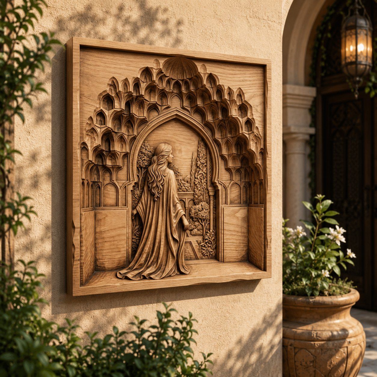 Elegant Woman Garden Archway CNC Relief STL bas-relief STL — view 7