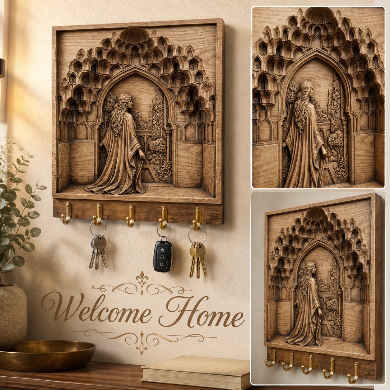 Elegant Woman Garden Archway CNC Relief STL bas-relief STL — view 9