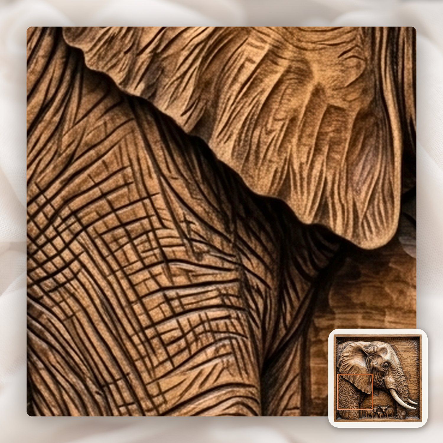 Elephant Highland Cow CNC Relief STL bas-relief STL — view 10