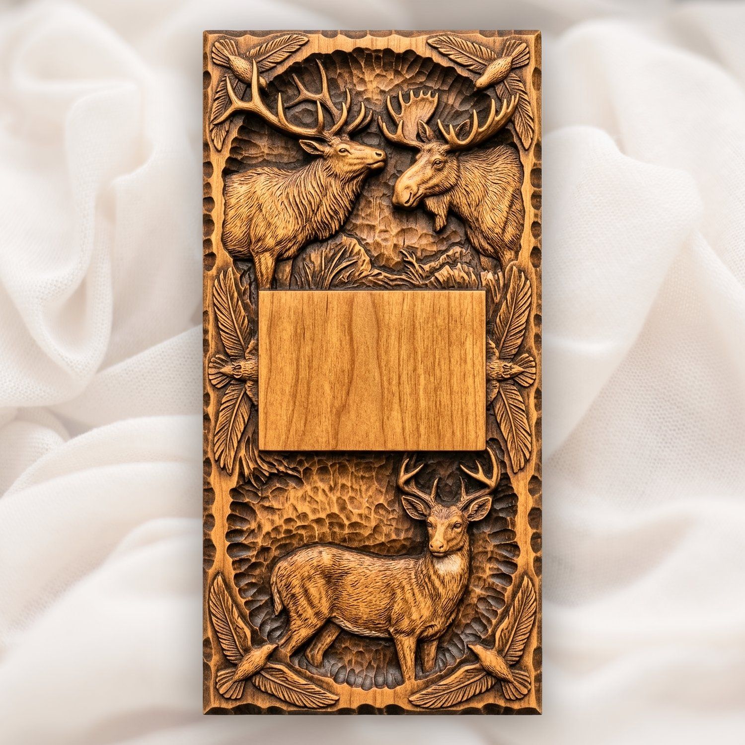 Doorbell plate Elk Moose Deer Wildlife CNC Relief STL bas-relief STL — view 11