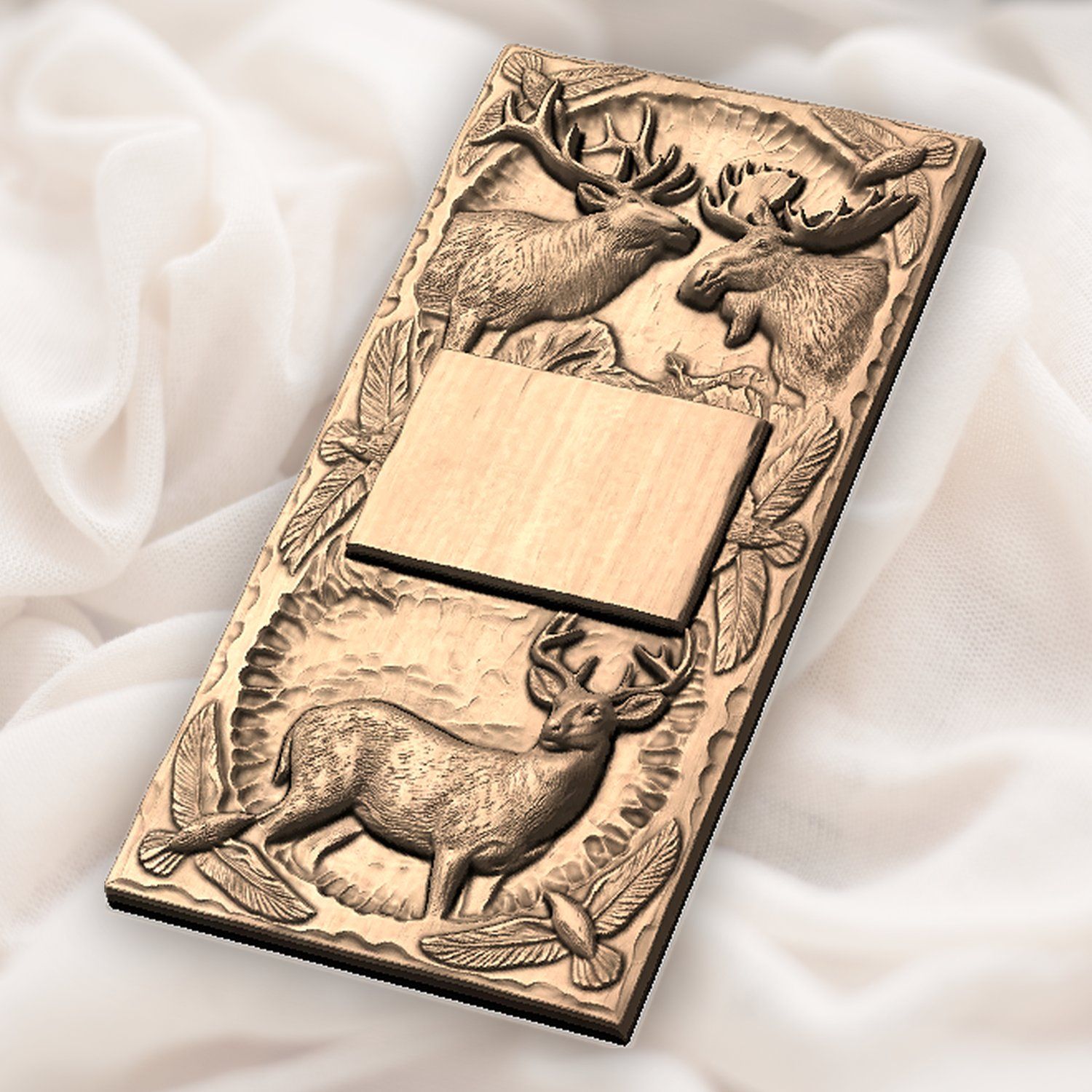 Doorbell plate Elk Moose Deer Wildlife CNC Relief STL bas-relief STL — view 6
